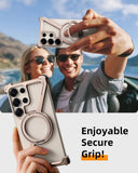 Load image into Gallery viewer, Oatsbasf Metal Frameless Phone Case for Samsung Galaxy S25 S24 Ultra with Stand 360° Rotation Magsafe Bumper Protective Cover