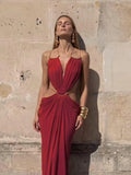 Load image into Gallery viewer, Sexy Women's Backless Dress Halter Sleeveless Waist Hollow Out Solid Female Dresses 2026 Summer Vacation Beach Fashion Lady Robe