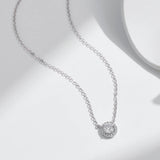 Load image into Gallery viewer, MODIAN Square &amp; Round Halo Moissanite 925 Sterling Silver Pendant Necklace D Color VVS1 Lab Diamond Necklace For Women Jewelry