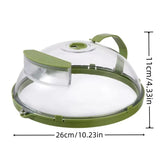 Load image into Gallery viewer, Microwave Splash Cover High Temperature Resistant Microwave Guard Lid Transparent Food Heating Cover with Steam Vent and Handle