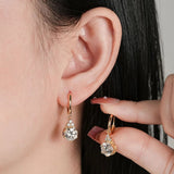 Load image into Gallery viewer, Sweetrain 1CT 2CT Moissanite Drop Earrings For Women Sparkling Lab Diamond 18K Gold Plated 925 Sterling Silver Dangle Earring