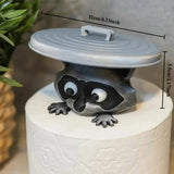 Load image into Gallery viewer, Cute Raccoon Toilet Paper Holder Playful Bathroom Decor With Trash Can Lid Cover Unique Gift Idea Funny Home Accessory