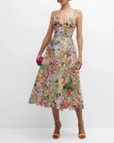 Load image into Gallery viewer, Australia Z Brand 2026 New Sexy Suspender Colorful Embroidered Lace Long Skirt Dress