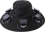 Load image into Gallery viewer, New Summer 6 Fans Solar Fan Hat Breathable UV Protection Wide Brim Sun Cap Fan Visor Cap For Men Outdoor Hiking Camping Fishing