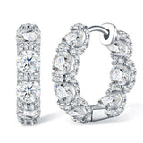 Load image into Gallery viewer, Real 925 Silver Moisanite Earrings D Color 4mm Moissanite Diamond Hoops Earrings for Women Sparking Wedding Fine Jewelry