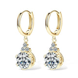 Load image into Gallery viewer, Sweetrain 1CT 2CT Moissanite Drop Earrings For Women Sparkling Lab Diamond 18K Gold Plated 925 Sterling Silver Dangle Earring