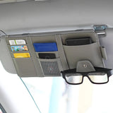 Load image into Gallery viewer, Car Glasses Storage PU Leather Multi-Function Sun Visor Point Organizer Storage Pocket Auto Sunglasses Holder Cards Organizer