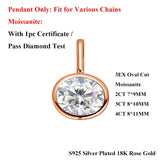 Load image into Gallery viewer, 2/3/4CT Oval Cut D-Color VVS1 Solitaire Moissanite Pendant Necklace 1.5mm Solid Choker S925 Sterling Silver GRA Certified Pass Diamond Tester Luxury Fine Jewelry Wedding Party Anniversary Daily Gift For Women