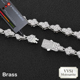 Load image into Gallery viewer, Nuoya Brass/925 VVS1 Moissanite Tennis Necklace Hip Hop Full Paved Diamond Cross Bracelet Unisex