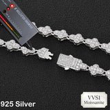 Load image into Gallery viewer, Nuoya Brass/925 VVS1 Moissanite Tennis Necklace Hip Hop Full Paved Diamond Cross Bracelet Unisex