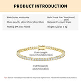 Load image into Gallery viewer, Rrjzz 3mm/4mm/5mm D-Color Full Moissanite Tennis Bracelet 16cm/17cm/18cm/19cm Eternal Charm Bracelets for Women Jewelry Gifts
