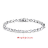 Load image into Gallery viewer, 3*5mm Pear Cut All Moissanite Diamond Tennis Bracelet For Women S925 Silver Plated White Gold Waterdrop Shape Jewelry with GRA
