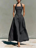 Load image into Gallery viewer, 2026 European and American Spring and Summer Neck-Hanging Linen-Style Leisure Fashion Slim-Fitting Pocket