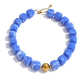 Load image into Gallery viewer, Yhpup Hot Style Handmade Jewelry Acrylic Resin Beads Chain Necklace Bracelet Stainless Steel Spring Summer Statement Accessories