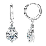 Load image into Gallery viewer, Sweetrain 1CT 2CT Moissanite Drop Earrings For Women Sparkling Lab Diamond 18K Gold Plated 925 Sterling Silver Dangle Earring
