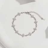 Load image into Gallery viewer, Rrjzz Round D-Color 3mm 2.5mm 2mm Full Moissanite Clover Lucky Bracelet Four Leaf Flower Beaded Bracelet for Women Jewelry Gifts