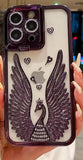 Load image into Gallery viewer, Luxury 3D Peacock Wings Rhinestone Phone Case
