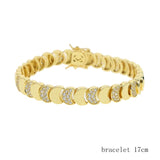 Load image into Gallery viewer, Wholesale Geometric Shiny Plain Micro Pave 5A Zirconia CZ Moon Shaped Chain Choker Necklace Gold Color Fashion Women Jewelry Set