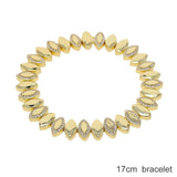Load image into Gallery viewer, Wholesale Geometric Shiny Plain Micro Pave 5A Zirconia CZ Moon Shaped Chain Choker Necklace Gold Color Fashion Women Jewelry Set
