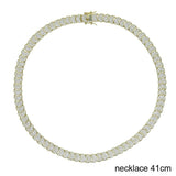 Load image into Gallery viewer, Wholesale Geometric Shiny Plain Micro Pave 5A Zirconia CZ Moon Shaped Chain Choker Necklace Gold Color Fashion Women Jewelry Set