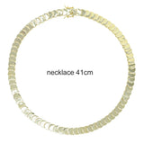 Load image into Gallery viewer, Wholesale Geometric Shiny Plain Micro Pave 5A Zirconia CZ Moon Shaped Chain Choker Necklace Gold Color Fashion Women Jewelry Set