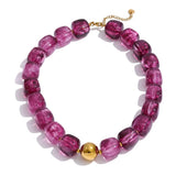 Load image into Gallery viewer, Yhpup Hot Style Handmade Jewelry Acrylic Resin Beads Chain Necklace Bracelet Stainless Steel Spring Summer Statement Accessories