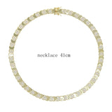 Load image into Gallery viewer, Wholesale Geometric Shiny Plain Micro Pave 5A Zirconia CZ Moon Shaped Chain Choker Necklace Gold Color Fashion Women Jewelry Set